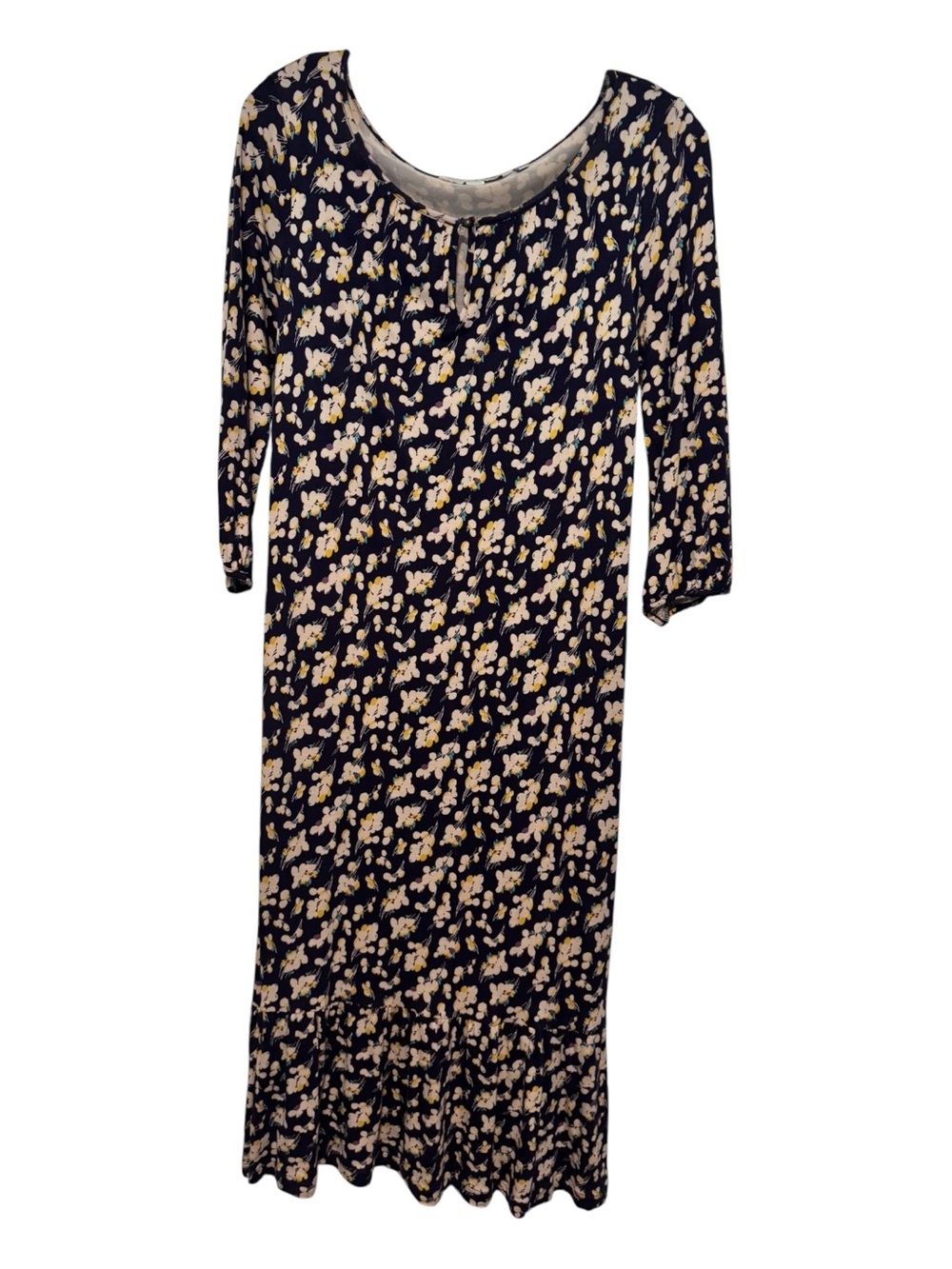 Boden Portobello Floral Midi Dress Navy Yellow White Size 6L whimsical ditsy - Picture 2 of 4